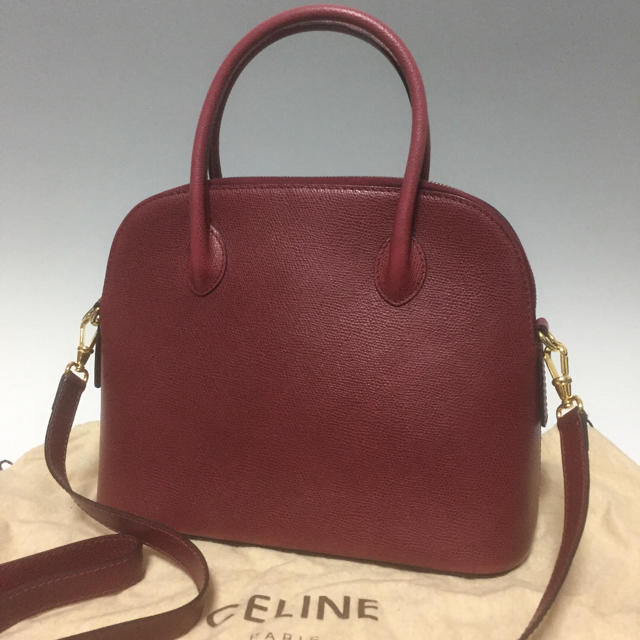 CELINE 2way レザー ヴィンテージ ハンドバッグ ボルドー セリーヌ