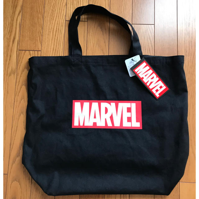 MARVEL(マーベル)の★【新品タグ付】★【MARVEL：マーベル】★◆ロゴ♪ブラックトート◆ レディースのバッグ(トートバッグ)の商品写真