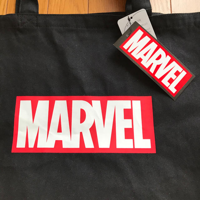 MARVEL(マーベル)の★【新品タグ付】★【MARVEL：マーベル】★◆ロゴ♪ブラックトート◆ レディースのバッグ(トートバッグ)の商品写真