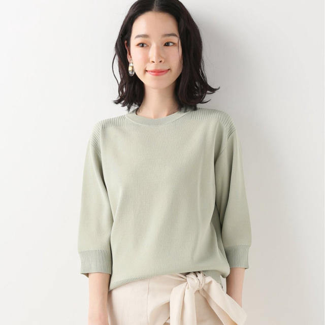 clane half sleeve basic compact knit レディースのトップス(ニット/セーター)の商品写真