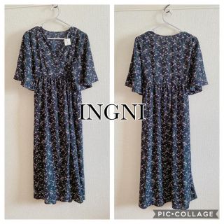 イング(INGNI)の【新品】INGNI 巻きスカートデザイン 花柄ワンピース(ロングワンピース/マキシワンピース)