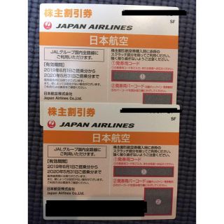 ジャル(ニホンコウクウ)(JAL(日本航空))のJAL 株主割引券 2枚 有効期間 2020年5月31日(その他)