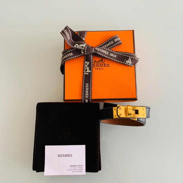 レディース正規品✨HERMES レザーブレスレット 《ケリー》 ドゥブルトゥール