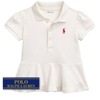 ラルフローレン(Ralph Lauren)の☆新品☆ 85 ラルフローレン 半袖ペプラムポロシャツ オフホワイト 0638(Ｔシャツ)