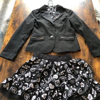 キッズ服女の子用(90cm~)ZIDDY【美品】卒服 4点セット スーツ スカート 卒業式  セットアップ