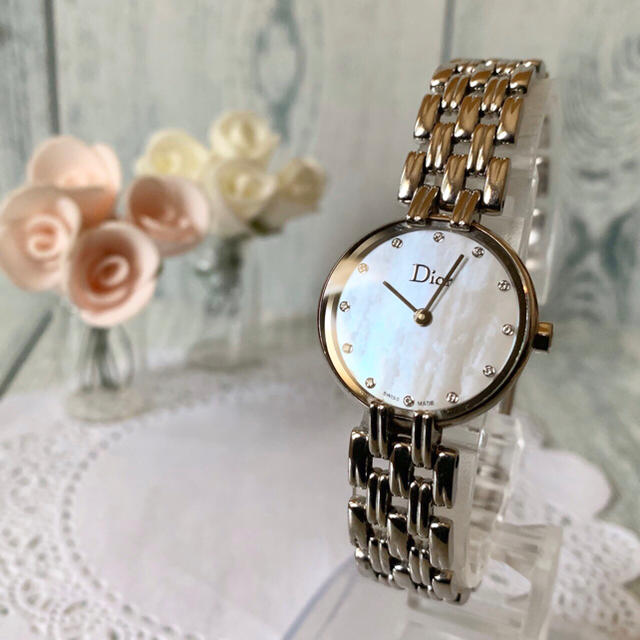 【美品】 Dior ディオール 腕時計 バギラ シルバー 12P シェル