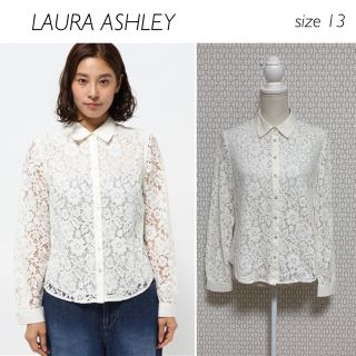 ローラアシュレイ(LAURA ASHLEY)のLAURA ASHLEY ロングスリーブ レース アンド ウーブン ブラウス(シャツ/ブラウス(長袖/七分))