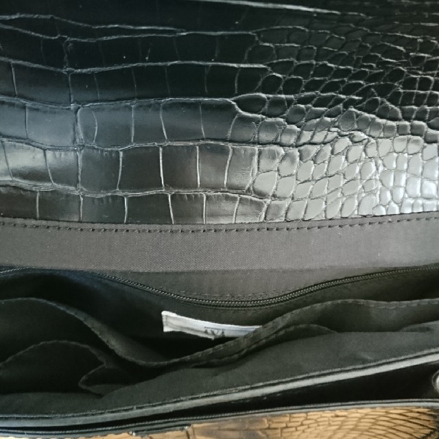 しまむら(シマムラ)のプチプラのあや クロコ ショルダーバッグ ブラック レディースのバッグ(ショルダーバッグ)の商品写真