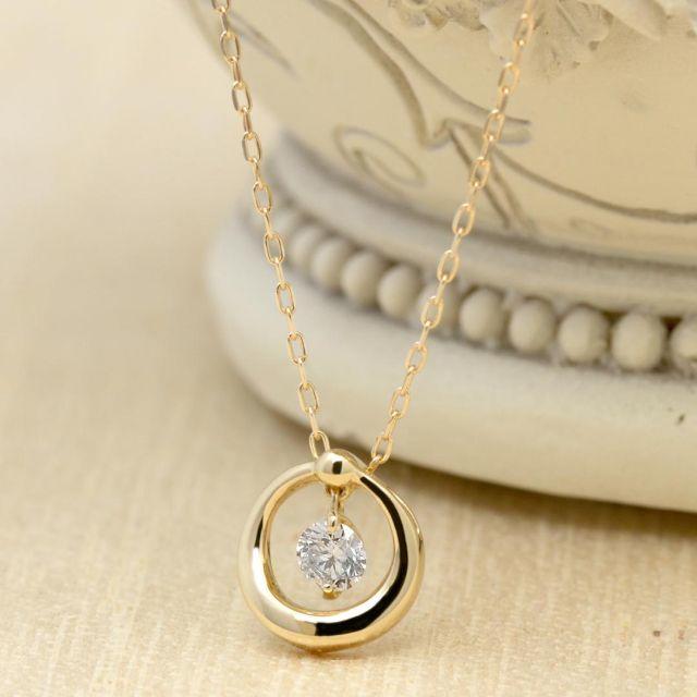 ネックレス1粒ダイヤモンド0.08ct K18YG ネックレス1粒ダイヤモンド0.08ct K18YG