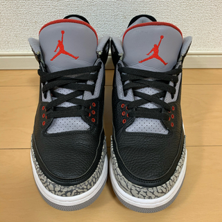 ナイキ(NIKE)のnike air jordan3 black cement 28.5(スニーカー)