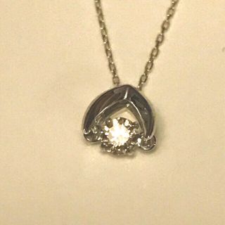 【Jewelry】K18WG ダイヤネックレス D.0.20ct 0.9g/hm09366tg