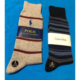 カルバンクライン(Calvin Klein)の専用　POLO&Calvin Klein メンズ靴下　Lサイズ　新品未使用(ソックス)