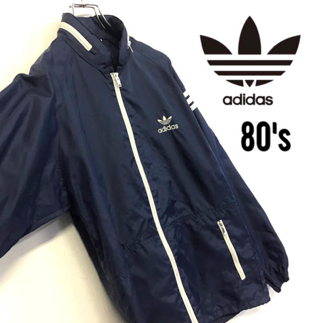 adidas - 美品 80's adidas ナイロンジャケット 刺繍ロゴ×3ストライプの通販 by kacy'sフォローで10%OFF