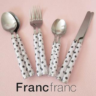 フランフラン(Francfranc)の♡新品♡フランフラン　【8点セット】ベル カトラリー ドット柄(カトラリー/箸)