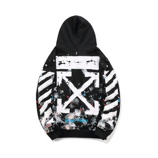 OFF WHITE オフホワイト パーカー サイズＬほど 黒色 ブラック