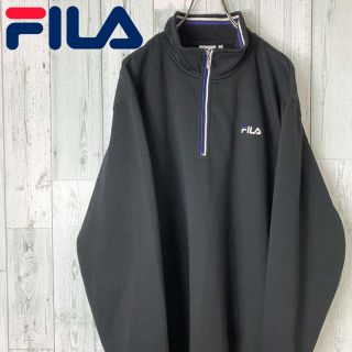 フィラ(FILA)の【希少】フィラ デカロゴ ワンポイント ハーフジップ プルオーバー スウェット(スウェット)