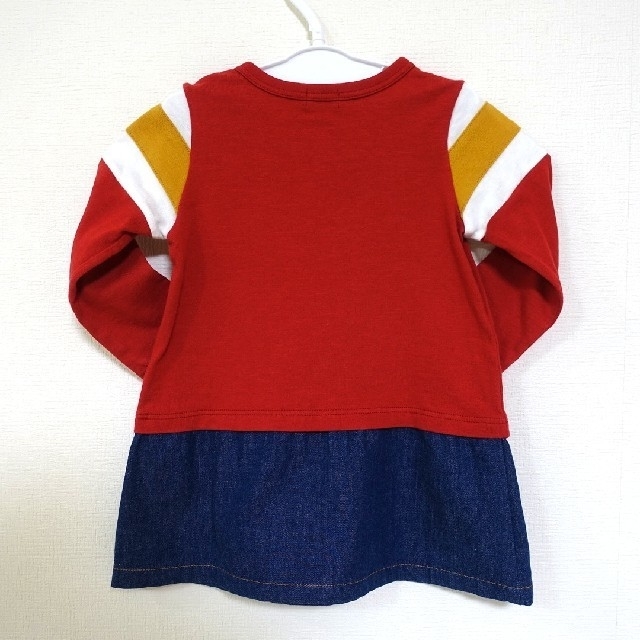 DOUBLE.B(ダブルビー)のミキハウスDOUBLE.Bワンピース美品90 キッズ/ベビー/マタニティのキッズ服女の子用(90cm~)(ワンピース)の商品写真