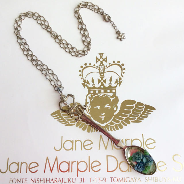 Jane Marple ティースプーン ネックレス アンティークシルバー×ブルー 1