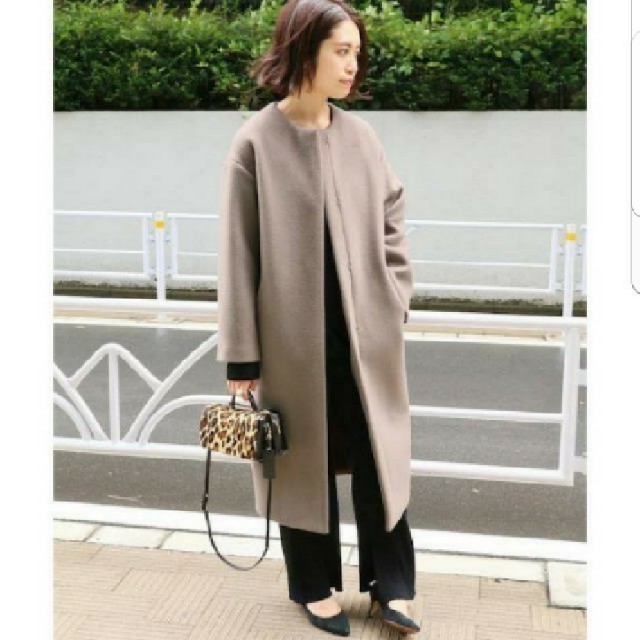 イエナ ラムウールノーカラーロングコート yrbm4PRKsM