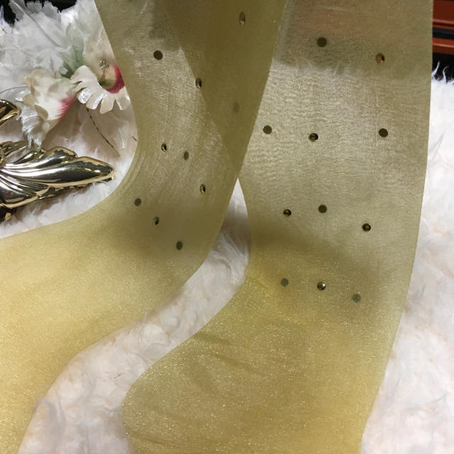 Lochie(ロキエ)の🔻023＼vintage  gold  sheer stocking🍰 レディースのレッグウェア(タイツ/ストッキング)の商品写真