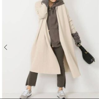 ドゥーズィエムクラス(DEUXIEME CLASSE)のドゥーズィエムクラス 18AW スムースニットガウンコート ベージュ 美品(ガウンコート)