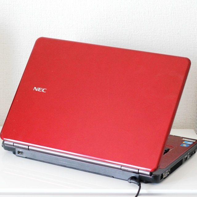 NEC(エヌイーシー)の【女性・初心者に】NEC LL700/Vレッドノートパソコン最新Win10 スマホ/家電/カメラのPC/タブレット(ノートPC)の商品写真