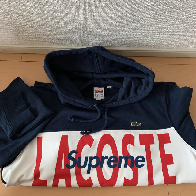 Supreme®/LACOSTE Logo Hooded SweatshirtNAVYネイビーsize