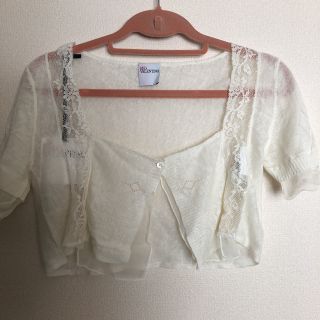 レッドヴァレンティノ(RED VALENTINO)の【新品】レース シースルー　ホワイト　カーディガン ボレロ(ボレロ)