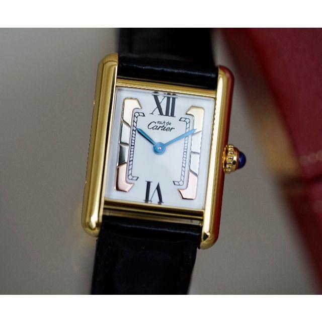 レディース美品 カルティエ マスト タンク スリーカラーゴールド SM Cartier