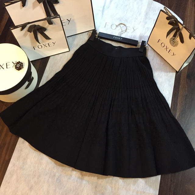 ♡美品♡フォクシーブティック プリーツスカート♡ブラック♡ | www