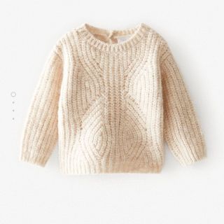 ザラキッズ(ZARA KIDS)の新品 ZARAbaby ニットセーター 104 3-4y エクリュ(ニット)