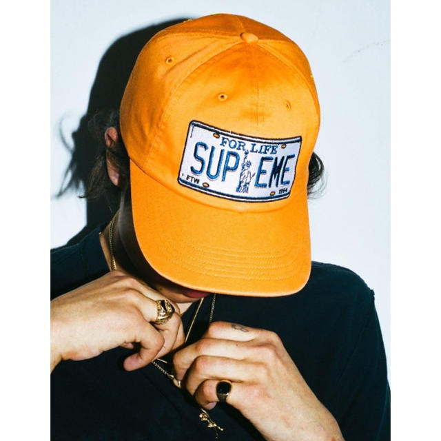 メンズ20ss Supreme License Plate 6-Panel オレンジ