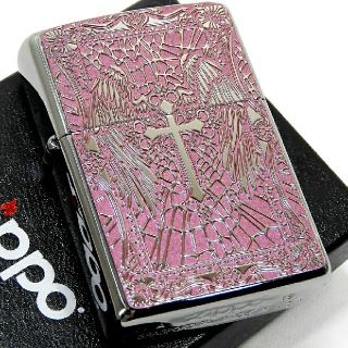 ジッポー(ZIPPO)の送料無料☆zippo☆両面加工☆ウイングクロス☆zippoロゴ☆PK☆ジッポ(タバコグッズ)