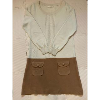 レッセパッセ(LAISSE PASSE)の美品　レッセパッセ　ニットワンピース(ひざ丈ワンピース)