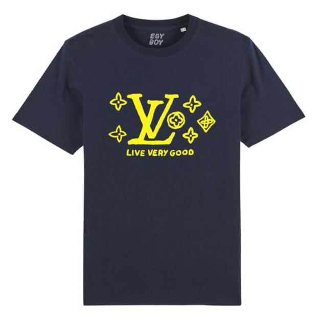 RESTIR(リステア)のEGYBOY☆LIVE VERY GOOD Premium/Navy tee レディースのトップス(Tシャツ(半袖/袖なし))の商品写真