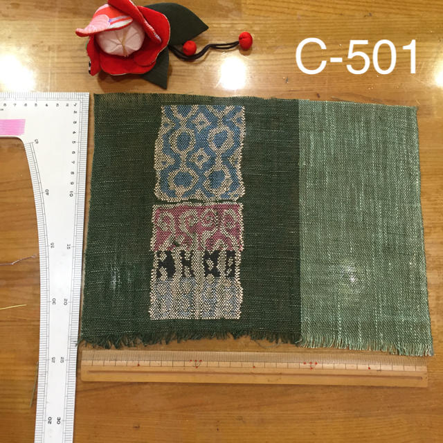 C501京都北尾織物匠豪華西陣正絹帯刺繍サンプル材料ハンドメイド壁掛北欧好き