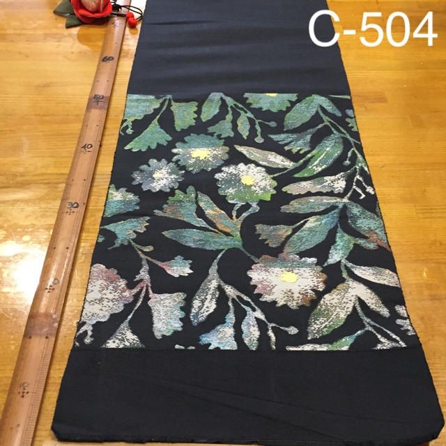 C504京都北尾織物匠豪華西陣正絹帯刺繍サンプル材料ハンドメイド壁掛北欧好き