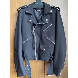 コムデギャルソン(COMME des GARCONS)のブラックコムデギャルソンライダースジャケット最終値下げ(ライダースジャケット)