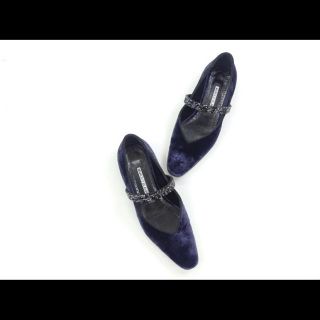 マノロブラニク(MANOLO BLAHNIK)の新品同様 マノロブラニク ビジューストラパンプス 35ハーフ 2018年購入(ハイヒール/パンプス)