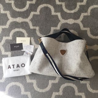 アタオ(ATAO)のアタオ エルヴィ  ホワイト デニム  美品(ショルダーバッグ)