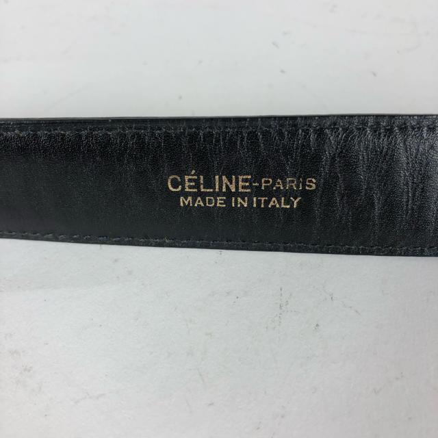 celine(セリーヌ)のCELINE セリーヌ ヴィンテージ 馬車金具 レザー ベルト ブラック 黒 レディースのファッション小物(ベルト)の商品写真