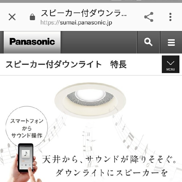 Panasonic(パナソニック)のスピーカー付ダウンライト　Panasonic   【新品】 スマホ/家電/カメラのオーディオ機器(スピーカー)の商品写真