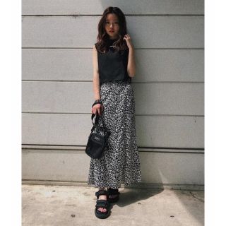 マウジー(moussy)のMOUSSY LEOPARD MAXI スカート ホワイト 1(ロングスカート)