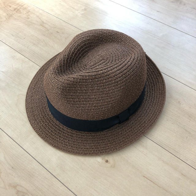 麦わら帽子 ストローハット　ブラウン レディースの帽子(麦わら帽子/ストローハット)の商品写真