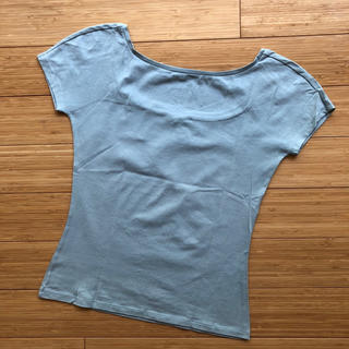 マックスマーラ(Max Mara)のMax Mara ブルーラウンドネックTシャツ(Tシャツ(半袖/袖なし))