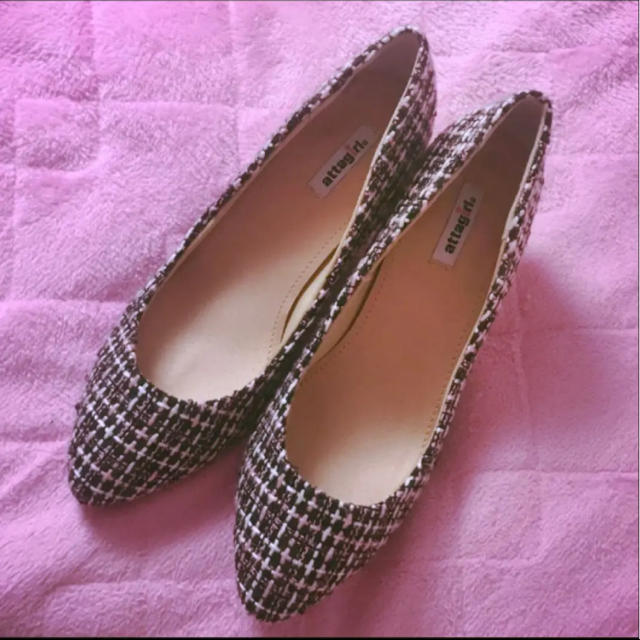 ♡新品♡ピンク♡ツイード♡パンプス♡ レディースの靴/シューズ(ハイヒール/パンプス)の商品写真