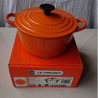 ルクルーゼ(LE CREUSET)のル・クルーゼ  ココットランド18cmオレンジ(鍋/フライパン)