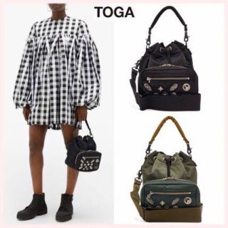 トーガ(TOGA)のtoga porter コラボ　ストリングバッグ　黒(ショルダーバッグ)