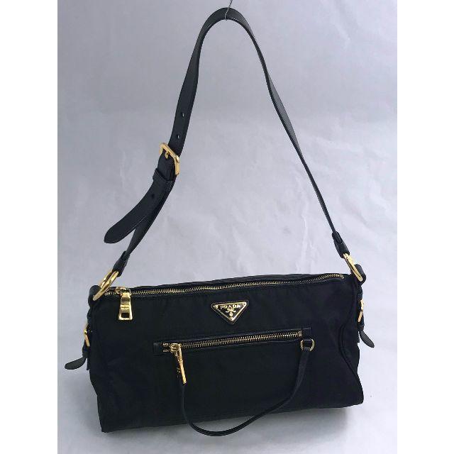 PRADA(プラダ) ワンショルダーバッグ美品 BR4355 黒×ゴールド ...