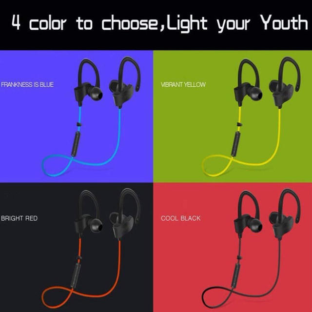 ワイヤレススポーツヘッドセット　ジョギングに最適❣️マイク付き　カラーは全4色 スマホ/家電/カメラのオーディオ機器(ヘッドフォン/イヤフォン)の商品写真